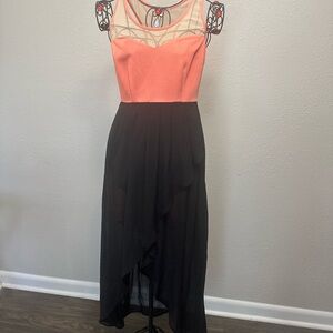 Love Tree Orange and Black Cocktail Sundress